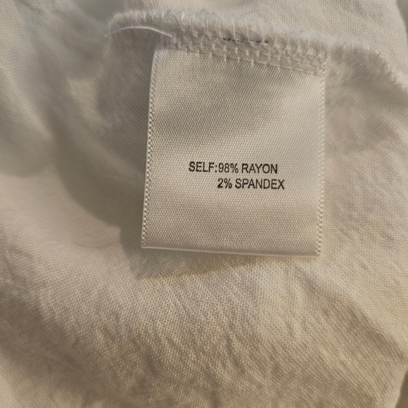 Jane + Delancey White Button Down Short Sleeve Rayon Gauze Top Blouse Medium - Picture 4 of 5